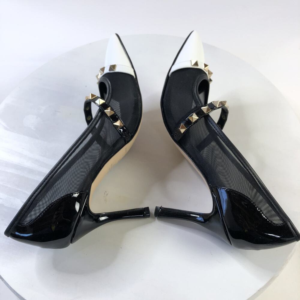 Marc Fisher NEW 8.5M Stiletto Studded Patent Leather Pointed Toe Heels Black - Picture 12 of 13